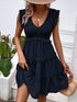 ruffled-v-neck-cap-sleeve-dress OhSoStyled - Sophia's Style in Dark Blue-1